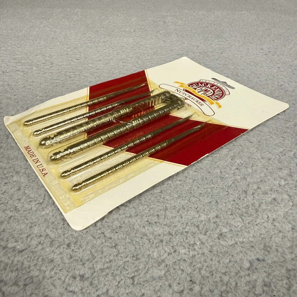 Vintage HMQ Quackenbush Nutcracker and Picks Set Made in USA Seafood NOS Steel